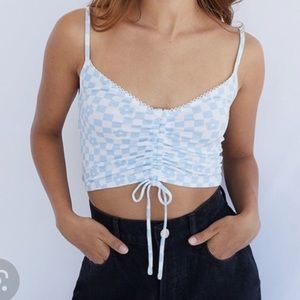 Pacsun Paccares Grateful Blue and White Checkered Tank